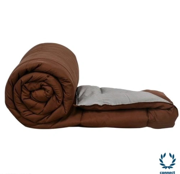 HIGH QUALITY 250 GSM Luxury Premium Microfiber  Soft Reversable  DOUBLE BED (90*100 INCH) All Season Comforter_Blanket/RAJAI/Quilt(Golden Yellow & Gray)  - Free Size, Brown/Light Grey, Microfabric, Pack of1